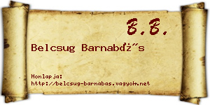 Belcsug Barnabás névjegykártya